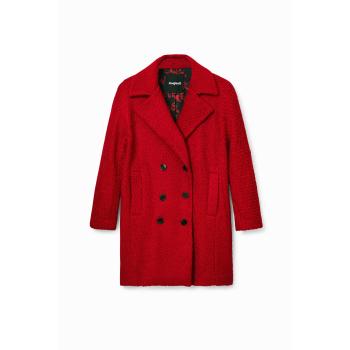 Desigual Rosso Wool Overcoat M