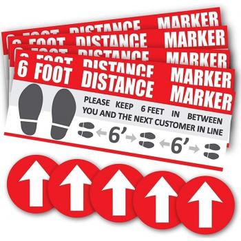 5Pcs Floor Decals for Social Distancing
