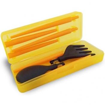 Posate da picnic arancioni con bacchette
