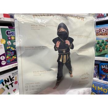 Schwarzes Ninja‑Kostüm für Kinder – 122 cm
