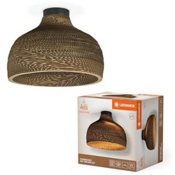 Plafoniera LED a cappello, Ø 36 cm, marrone, cartone riciclato