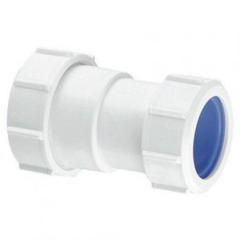 McAlpine S28L-ISO Straight Connector-Multifit x European Pipe Size, White
