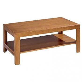 Mesa centro pino macizo serie Kalpe color cerezo 45x110x55 cm