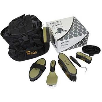 Charles Bentley Premium Equine Grooming Pack – Slip‑Not, Black & Gold