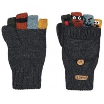 Guantes cálidos y cómodos para niños Barts Puppeteer, tamaño 3, color Gris oscuro