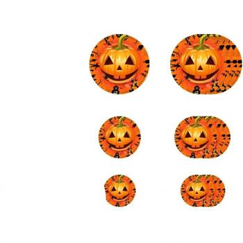 12 Pieces Halloween Pumpkin Eyes PVC Floor Stickers