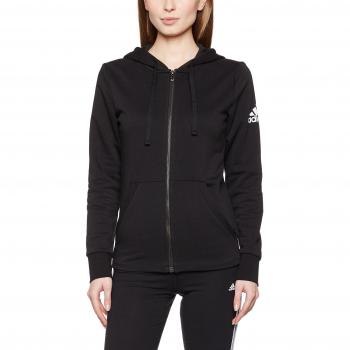 Adidas Ess Solid Fz Hd Sudadera Mujer Negro