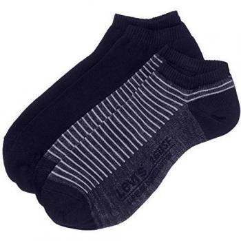 Levi's LEVIS 168SF Low Cut Stripe 2-Pack Socks for Men, Blue