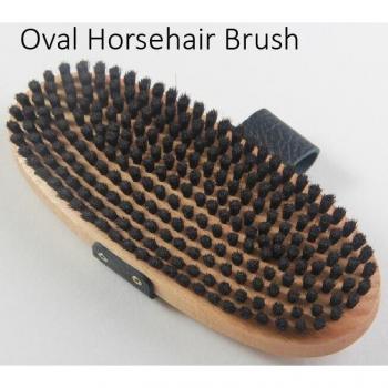 Brosse à cire XCMAN pour ski, ovale, en hêtre, laiton, nylon, poils de cheval et bracelet en cuir