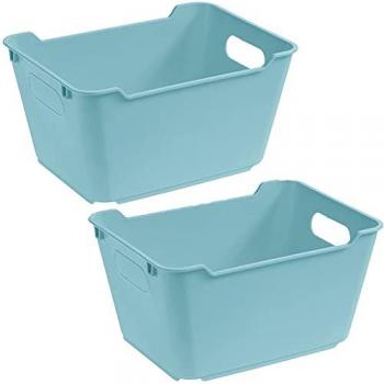 Caja Lotta 2x de Almacenaje, Polipropileno, 6 l, Azul Claro, 29.5x19x15 cm