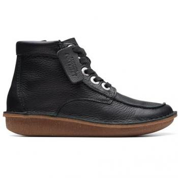 CLARKS Damen Stiefelette Schwarz Flacher Absatz Größe 39,5