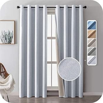 Tende Isolanti 100% MRTREES Finitura Lino 2 Pezzi 132x225 CM