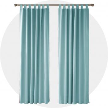 Deconovo Verdunkelungsgardine Schlaufen 242x132 cm Himmelblau 2er Set