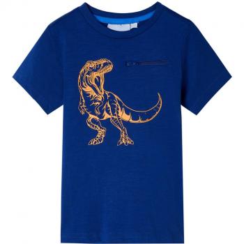 Camiseta azul oscuro infantil de manga corta 104