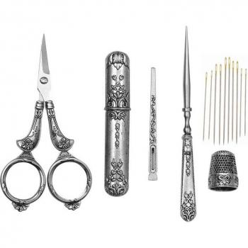 Set de Bordado Punto de Cruz: Tijeras Zakka y Accesorios