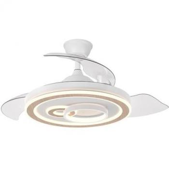 Ventilador de techo DC Sultán 59W blanco/haya, 3 aspas 107°, luz LED 3000-4500-6500K con memoria y temporizador