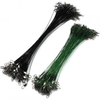 Leadcore Leader Fil de Pêche 20 pièces, 15/20/25/30 cm – Pivot Anti‑Morsure en Acier Inoxydable