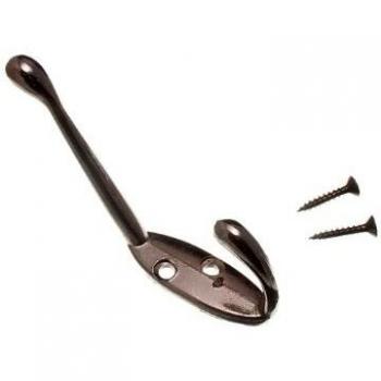 Single Hat and Robe Coat Hanger Clothes Hook Antique Bronze + Screws