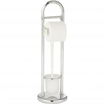 WENKO Tisch-WC-Garnitur Siena: Papierhalter & Rollenbürste (Chrom)