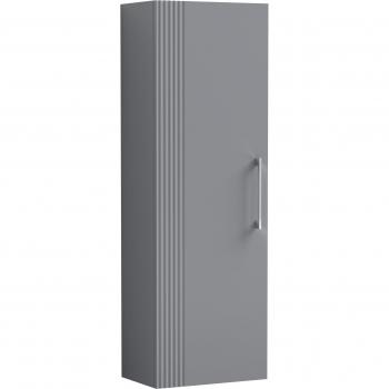 Nuie Deco Single Door Tall Wall Hung Unit | Satin Grey | MDF | 400mm
