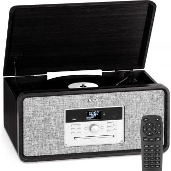 Auna Bella Ann Chaîne Hi-Fi avec Lecteur Vinyle et Radio DAB+/FM