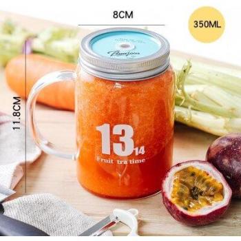 Mug thermique « Maçon » verre borosilicate + couvercle & paille inox