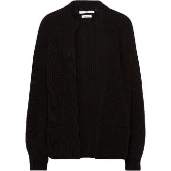 BRAX Strickjacke ANIQUE schwarz mit gerippten Abschlüssen 42