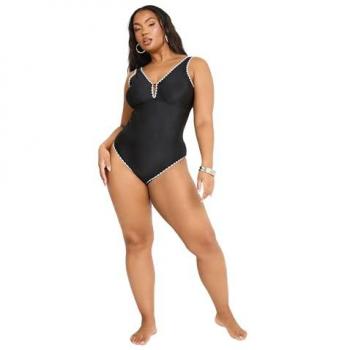 Bold Black Blanket Stitch Plunge Set