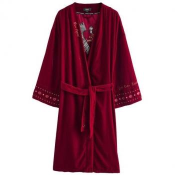 Rockett St George Samt‑Robe mit Perlenoptik – Polyester