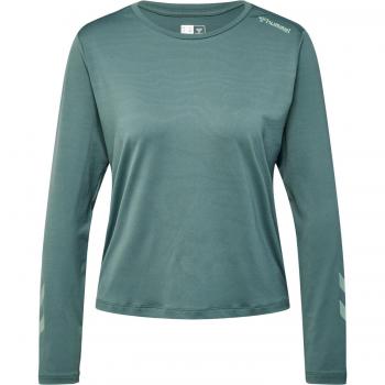 Hummel Taylor Camiseta Verde de Manga Larga S Mujer