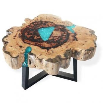 Aqua-Tamarind Resin Coffee Table