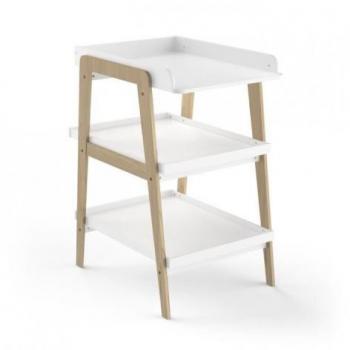 TSUGA Table à langer : Bois massif & MDF – 58 × 71,1 × 101,2 cm – Compatible avec matelas 50 × 70 cm – Blanc mat