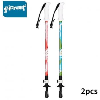 Bastón de caminata para niños y niñas, fibra de carbono, 58-90 cm, pack de 2