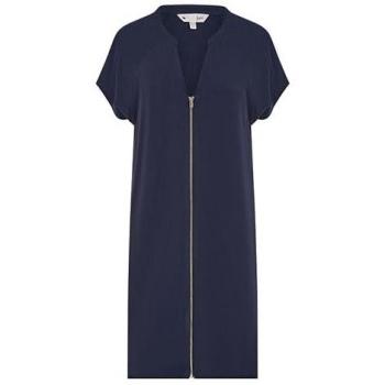 Drapé bleu viscose à fermeture éclair Yumi