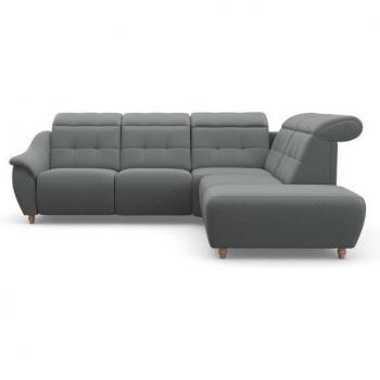 Ecksofa Boston L-Form, grau, mit Relaxfunktion