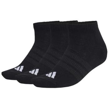 Pure Black Cushioned Low‑Cut Socks – adidas – 3 Pack – L