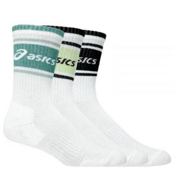 ASICS 3‑Pack Kinder Crew‑Logo‑Socken – Weiß, Unisex I