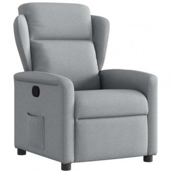 Sofá Reclinable Gris Neutro con Almohadas “Tranquilidad”