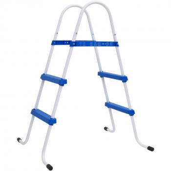 Scaletta per Piscina Blu e Bianca 84 cm Acciaio cod mxl 51751