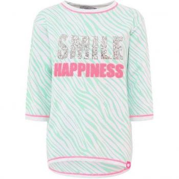 Zwillingsherz Langarmshirt Zebra-Lächeln mit Zebramuster, Gr. S/M