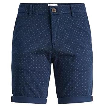 Jack & Jones Navy Chino Shorts – Bowie Print, XS (Men)