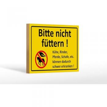 Wanddeko Holzschild 18x12cm Bitte nicht füttern