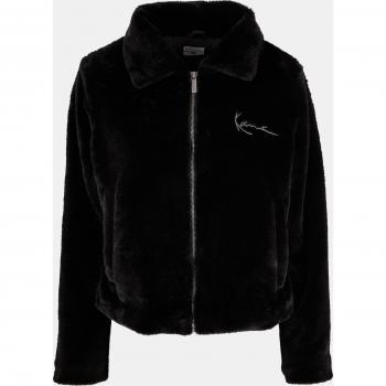 Karl Kani Fake Fur Jacke mit Metall-Logo