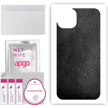 Apgo Black Leather Wrap Film Sticker for iPhone 14