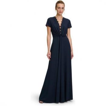 Vera Mont Damenkleid mit Spitzeneinsatz in Dunkelblau