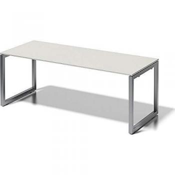 BISLEY Cito Schreibtisch, 740 mm höhenfixes O, H 19 x B 2000 x T 800 mm, Metall, Gw355 Dekor Grauweiß, Gestell Silber, 80 x 200 x 85 cm