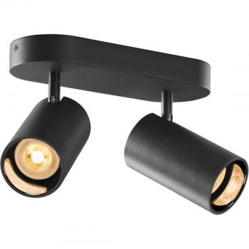 Luz Doble de Techo Asto Tube 2GU10 Negro SLV