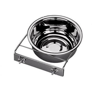 Edelstahlnapf mit Befestigung Ring Ø 18,5 cm 1,40 ltr