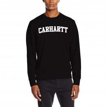 Carhartt Herren Kapuzenpullover College Sweat Schwarz (Black/White), S