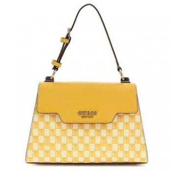 Tote Guess Hallie con asa superior y logo amarillo JT874020